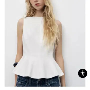 [ 새상품 ] ZARA 페플럼 리본 상의 S