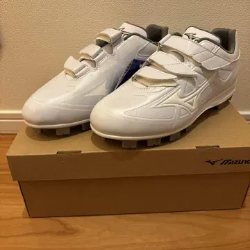 Mizuno 화이트 스파이크 슈즈 야구