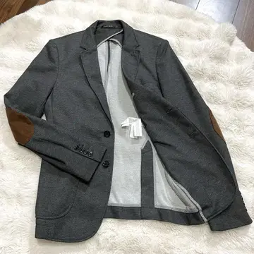 [ 새상품 ] 자라 차콜 그레이 테일러드 자켓 팔꿈치 패치 포함