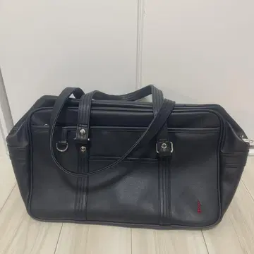 블랙 합성 피혁 토트백