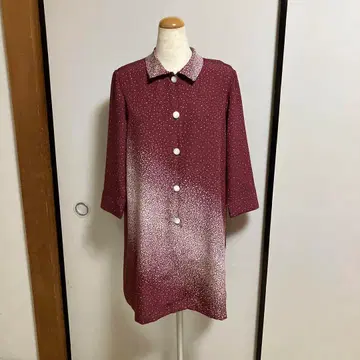 순수 실크 미사용 옷감으로 만든 롱 코트 L