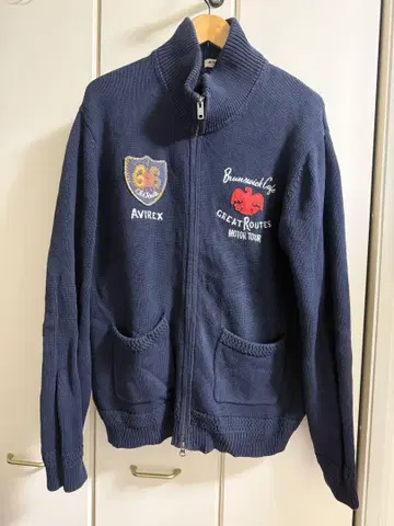 AVIREX COTTON KNIT PATCHED JACKET