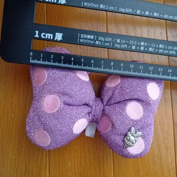데이지 보라색 도트 리본 헤어 액세서리 대 우편