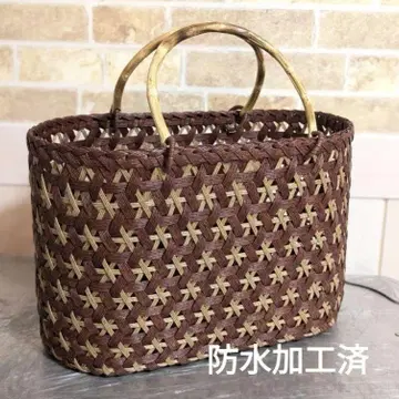 바스켓백 야마부도풍 바스켓 핸드메이드 바스켓백 대나무 손잡이 브라운 가을