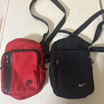 Nike 숄더백 빨간색 블랙 2개의 포켓