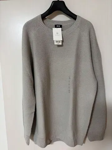 UNIQLO 3D 크루넥 스웨터 라이트 그레이 XL