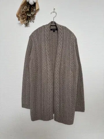 brooks brothers 캐시미어 케이블 짜임 니트 가디건 M
