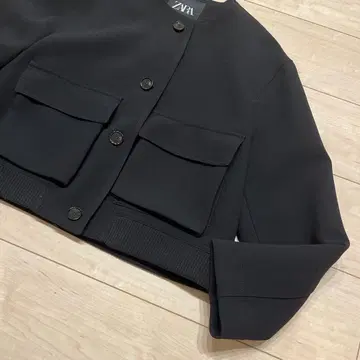 zara 숏 블루종 자켓 포켓 블랙