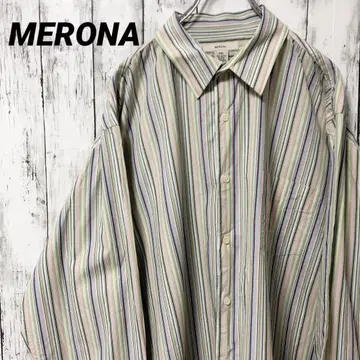 C2525 MERONA 긴팔 셔츠 스트라이프 미국 빈티지 의류 XXL
