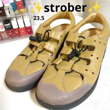 strober 스트로버 가죽 신발 샌들 23.5 천연 가죽 베이지