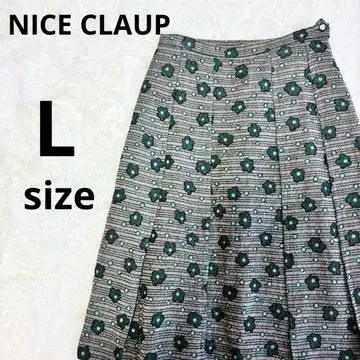 [ NICE CLAUP ] 꽃무늬 미디 스커트 그린 계열 가을/겨울