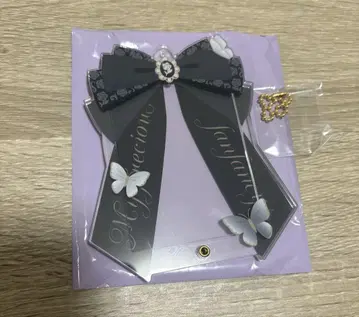 후쿠야 포토 카드 아크릴 프레임 리본 파피용 블랙