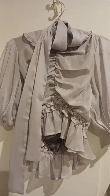 셔링 리본 블라우스 pal elfy 양산형 지뢰 퍼플