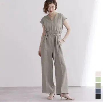 [ ur's ] 린넨라이크 헨리넥 올인원 S
