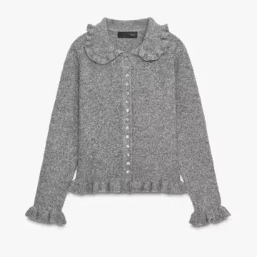 ZARA 프릴 트림 니트 가디건