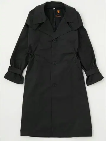 MOUSSY x 데상트 발수 블랙 후드 나일론 코트 사이즈 2