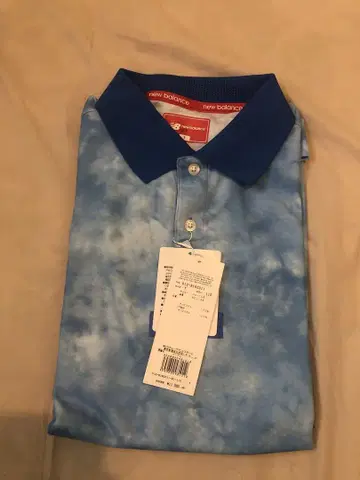 뉴발란스 골프 반팔 피케 셔츠 7(XL) 스카이블루 계열 타이다이 패턴