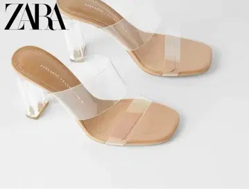 ZARA 샌들 뮬 펌프스 클리어 힐 37