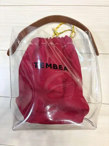 TEMBEA 투명 토트백 빨간색