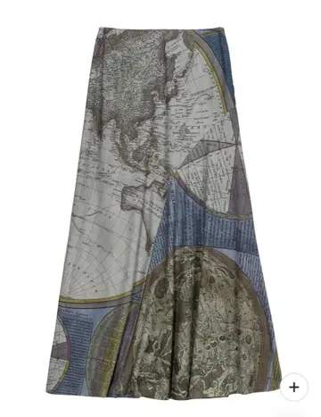 AMERI CARTOGRAPHIC PATTERN CUT SKIRT