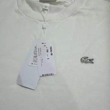 LACOSTE 화이트 집업 T셔츠 사이즈 5