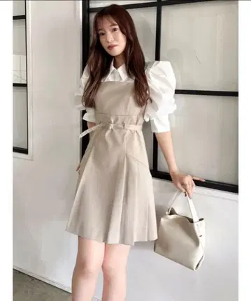 dazzlin 레이어드 셔츠 미니 원피스