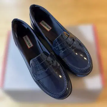 HUNTER 네이비 로퍼 레인 신발 24cm ( UK4 )
