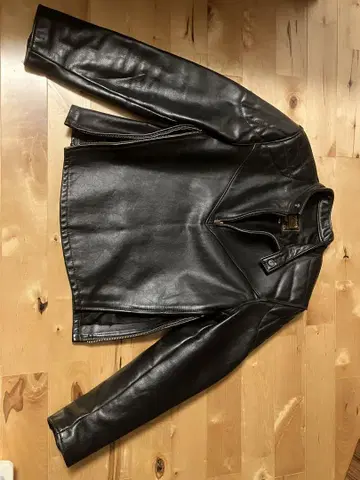 Protech 블랙 가죽 싱글 라이더 자켓 38