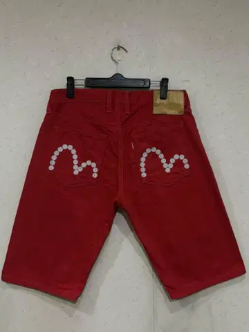 에비수 에비스 LOT 2005F 갈매기 도트 자수 코튼 팬츠 레드