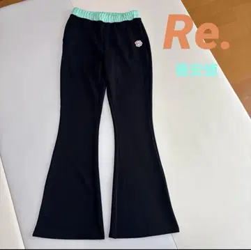 나카 리이사 RE. 아르이도트 플레어 팬츠 스트레치 슬림 레그 블랙