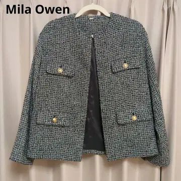 [ 최종 가격 인하 ] Mila Owen 노카라 트위드 자켓