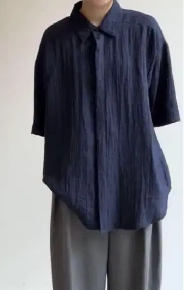 anuke 안누크 Halfsleeve Loose Shirts 네이비