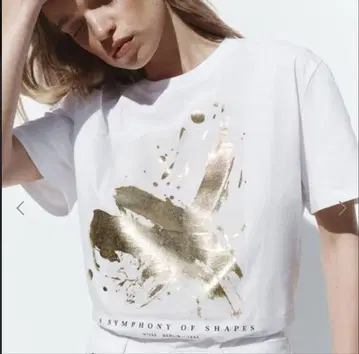 ZARA 메탈릭 그래픽 티셔츠 S