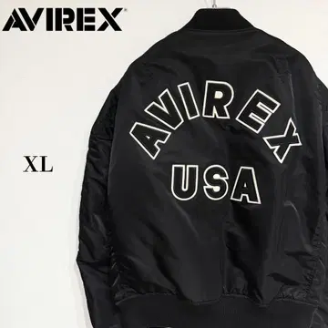 [ 레어 XL ] AVIREX USA 백 로고 MA-1 자켓 아치 로고