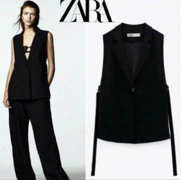 ZARA 블랙 베스트 슬리브리스