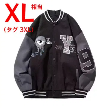XL 남성용 여성용 아우터 캐릭터 프린트 바시티 자켓 블루종
