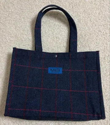 [미사용 새상품] KALDI 칼디 토트백 네이비 레드