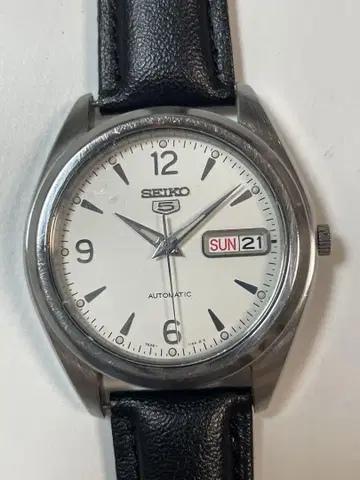 SEIKO 5 자동 시계 화이트 다이얼