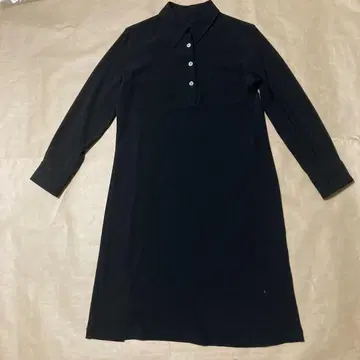 J.CREW 블랙 긴팔 폴로 셔츠 원피스 가슴 포켓 부착 사이즈 S~M