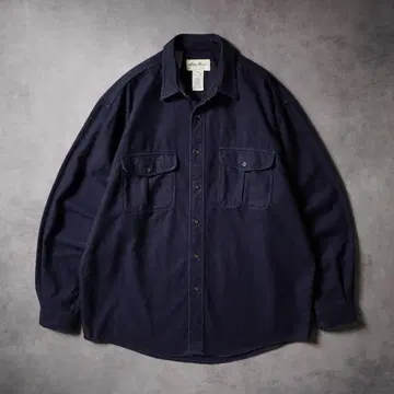 90s Eddie Bauer 샤모아 플란넬 셔츠 다크 네이비