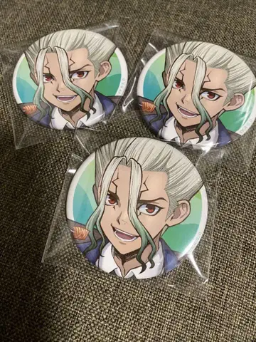 Dr.STONE AMOCAFE 캔뱃지 센쿠 3종 세트