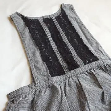 새상품 SM2 home's 블랙/레이스 포함 면린넨 에이프런 원피스