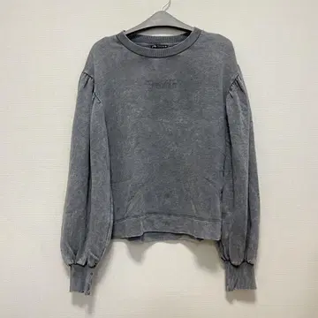 [ ZARA ] 그레이 벌룬 슬리브 맨투맨 L