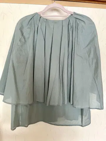 새상품 휴먼 우먼 스카이블루 인도 코튼 케이프 블라우스 M