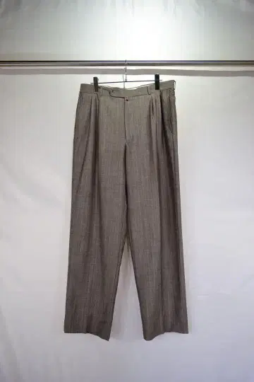 구제 의류 울 폴리 스트라이프 슬랙스 팬츠 빈티지 70s 80s