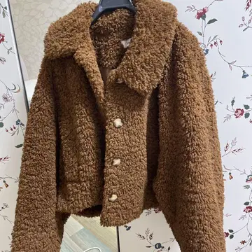 SNIDEL 스나이델 브라운 보아 자켓 원사이즈