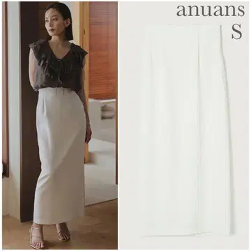 anuans 아뉴앙스 더블 새틴 타이트 스커트 화이트 S