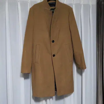 ZARA MAN 멜톤 울 체스터 코트 카멜 사이즈 L