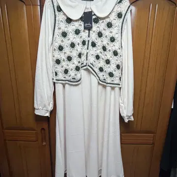 레이스 편직 레트로 여성용 원피스