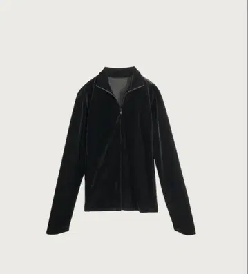 enof velour jersey zip tops black